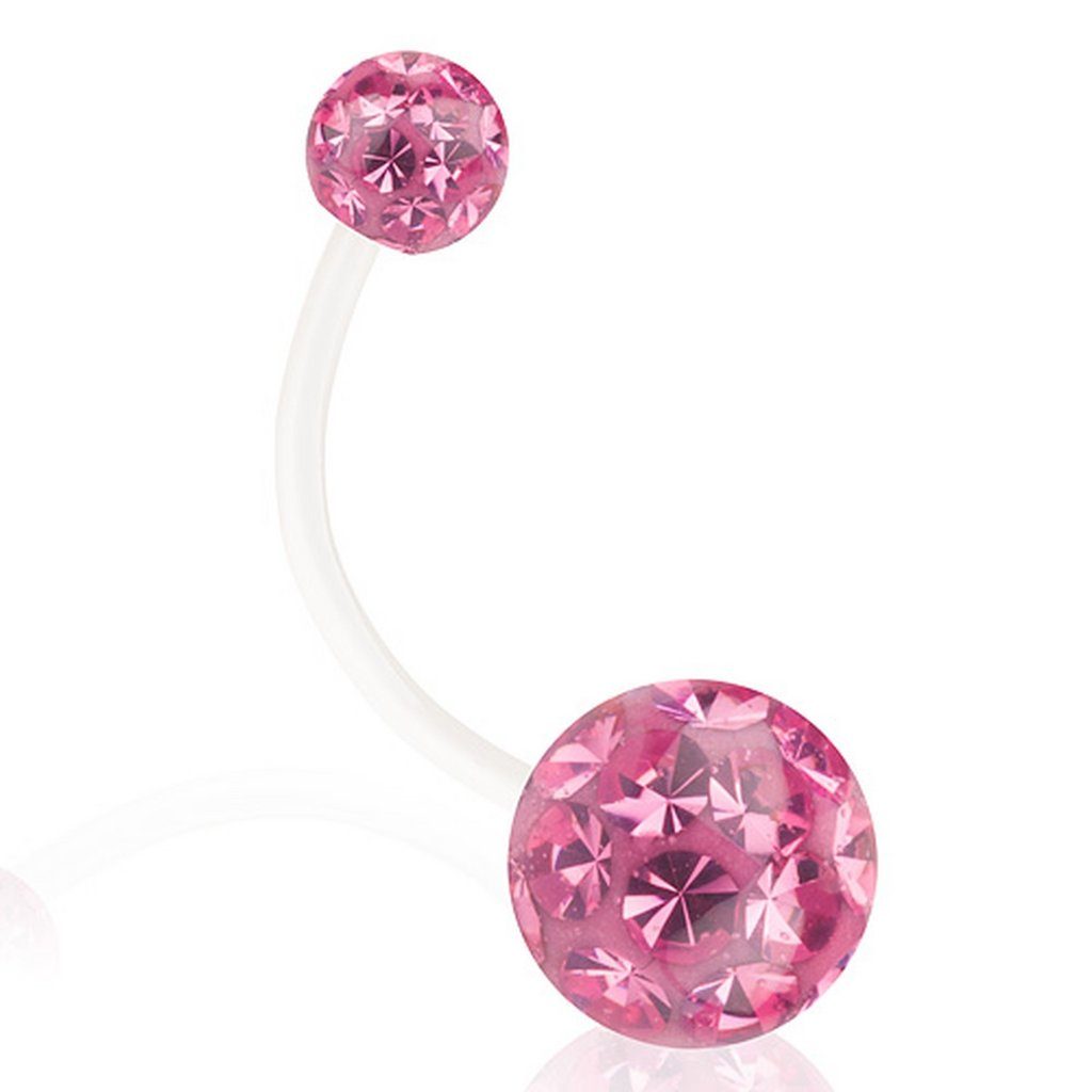 TAFFSTYLE Bauchnabelpiercing mit Kristall